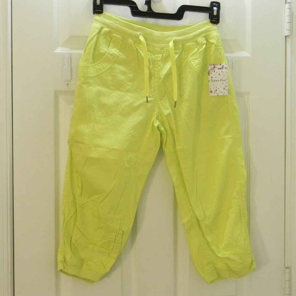 Jenna Rose Neon Green Pull-on Capris Sz 2 NWT